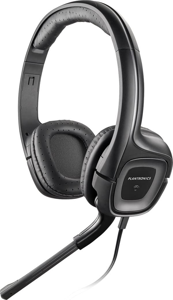 plantronics audio 655 usb multimedia headset with noise canceling microphone for pc and mac